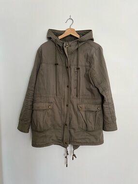 Utility Hooded Jacket in Olive Green - Women